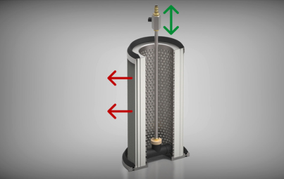 Entstauber Filterreinigung manuell
